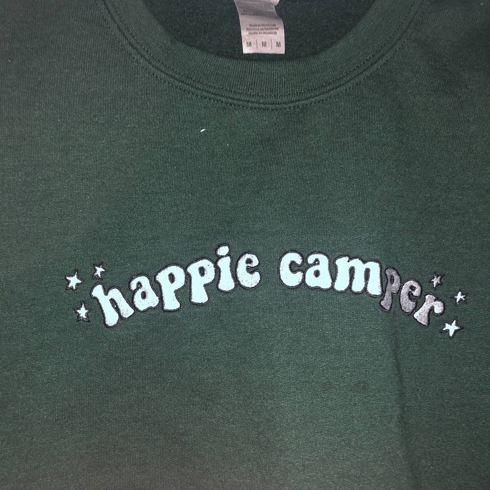 Green Happiest Camper Sweatshirt